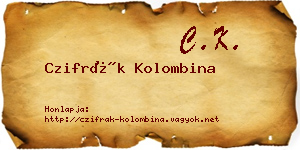 Czifrák Kolombina névjegykártya